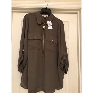 Michael Kors Blouse w Gold Detailing